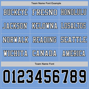 Custom Light Blue Black-White Long Sleeve Authentic Football Jersey
