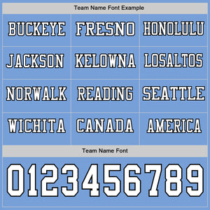 Custom Light Blue White-Black Long Sleeve Authentic Football Jersey