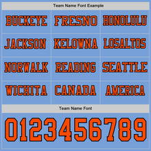 Load image into Gallery viewer, Custom Light Blue Orange-Black Long Sleeve Authentic Football Jersey
