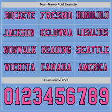 Load image into Gallery viewer, Custom Light Blue Pink-Black Long Sleeve Authentic Football Jersey
