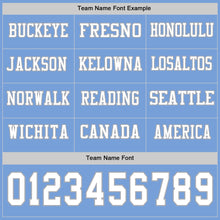 Load image into Gallery viewer, Custom Light Blue White-Gray Long Sleeve Authentic Football Jersey
