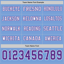 Load image into Gallery viewer, Custom Light Blue Purple-White Long Sleeve Authentic Football Jersey
