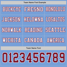 Load image into Gallery viewer, Custom Light Blue Crimson-White Long Sleeve Authentic Football Jersey
