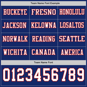 Custom Royal White-Red Long Sleeve Authentic Football Jersey