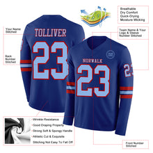 Laden Sie das Bild in den Galerie-Viewer, Custom Royal Light Blue-Red Long Sleeve Authentic Football Jersey
