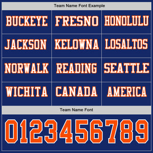 Custom Royal Orange-White Long Sleeve Authentic Football Jersey