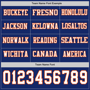 Custom Royal White-Orange Long Sleeve Authentic Football Jersey