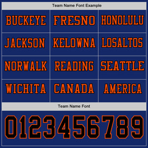 Custom Royal Black-Orange Long Sleeve Authentic Football Jersey
