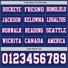 Laden Sie das Bild in den Galerie-Viewer, Custom Royal White-Pink Long Sleeve Authentic Football Jersey
