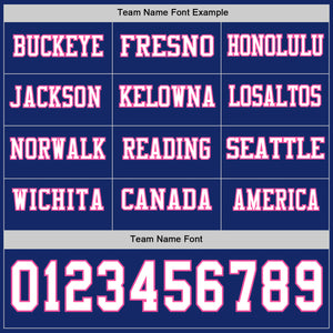 Custom Royal White-Pink Long Sleeve Authentic Football Jersey