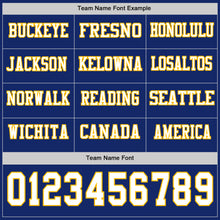 Laden Sie das Bild in den Galerie-Viewer, Custom Royal White-Gold Long Sleeve Authentic Football Jersey
