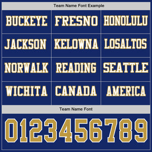 Custom Royal Old Gold-White Long Sleeve Authentic Football Jersey