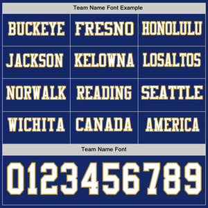 Custom Royal White-Old Gold Long Sleeve Authentic Football Jersey
