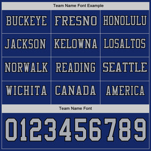 Custom Royal Gray-Black Long Sleeve Authentic Football Jersey