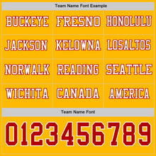 Загрузить изображение в средство просмотра галереи, Custom Gold Red-White Long Sleeve Authentic Football Jersey
