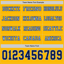 Загрузить изображение в средство просмотра галереи, Custom Gold Navy-Light Blue Long Sleeve Authentic Football Jersey
