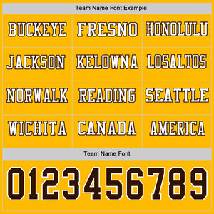 Custom Gold Brown-White Long Sleeve Authentic Football Jersey