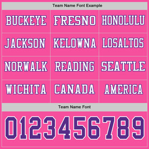 Custom Pink Purple-White Long Sleeve Authentic Football Jersey