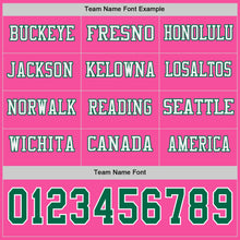Charger l&#39;image dans la galerie, Custom Pink Kelly Green-White Long Sleeve Authentic Football Jersey

