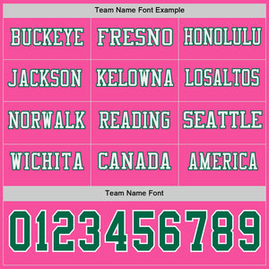 Custom Pink Kelly Green-White Long Sleeve Authentic Football Jersey