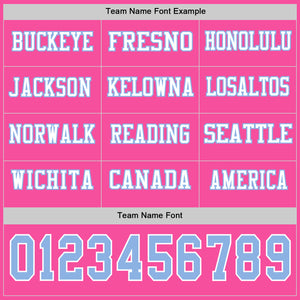 Custom Pink Light Blue-White Long Sleeve Authentic Football Jersey