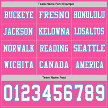 Charger l&#39;image dans la galerie, Custom Pink White-Sky Blue Long Sleeve Authentic Football Jersey
