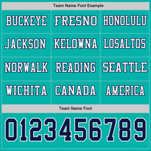Charger l&#39;image dans la galerie, Custom Aqua Navy-White Long Sleeve Authentic Football Jersey
