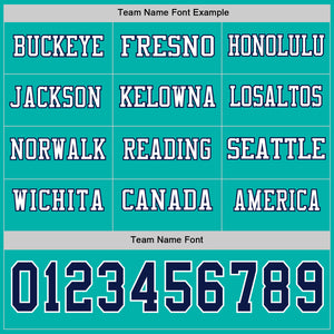 Custom Aqua Navy-White Long Sleeve Authentic Football Jersey