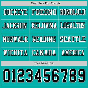 Custom Aqua Black-White Long Sleeve Authentic Football Jersey