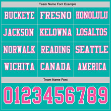 Charger l&#39;image dans la galerie, Custom Aqua Pink-White Long Sleeve Authentic Football Jersey
