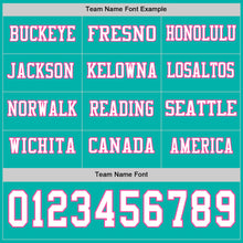Charger l&#39;image dans la galerie, Custom Aqua White-Pink Long Sleeve Authentic Football Jersey
