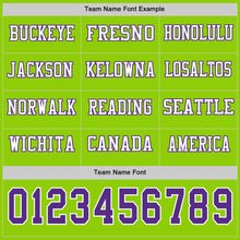 Laden Sie das Bild in den Galerie-Viewer, Custom Neon Green Purple-White Long Sleeve Authentic Football Jersey
