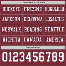 Charger l&#39;image dans la galerie, Custom Burgundy White Long Sleeve Authentic Football Jersey

