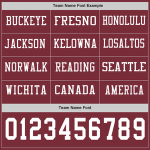 Custom Burgundy White Long Sleeve Authentic Football Jersey