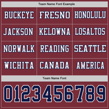Charger l&#39;image dans la galerie, Custom Burgundy Navy-White Long Sleeve Authentic Football Jersey
