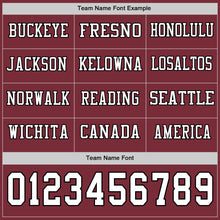 Charger l&#39;image dans la galerie, Custom Burgundy White-Black Long Sleeve Authentic Football Jersey
