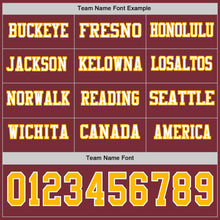 Charger l&#39;image dans la galerie, Custom Burgundy Gold-White Long Sleeve Authentic Football Jersey
