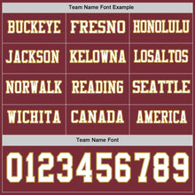 Charger l&#39;image dans la galerie, Custom Burgundy White-Old Gold Long Sleeve Authentic Football Jersey
