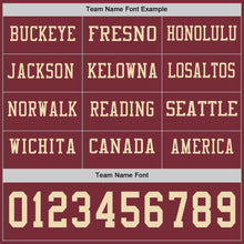 Charger l&#39;image dans la galerie, Custom Burgundy Cream Long Sleeve Authentic Football Jersey
