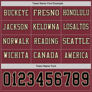 Custom Burgundy Black-Cream Long Sleeve Authentic Football Jersey