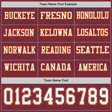 Charger l&#39;image dans la galerie, Custom Burgundy White-Orange Long Sleeve Authentic Football Jersey
