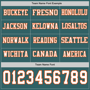 Custom Midnight Green White-Orange Long Sleeve Authentic Football Jersey