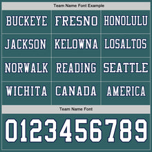 Charger l&#39;image dans la galerie, Custom Midnight Green White-Navy-White Long Sleeve Authentic Football Jersey

