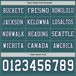 Custom Midnight Green White-Navy-White Long Sleeve Authentic Football Jersey