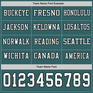 Custom Midnight Green White-Black Long Sleeve Authentic Football Jersey