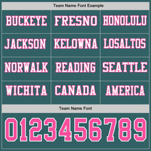 Charger l&#39;image dans la galerie, Custom Midnight Green Pink-White Long Sleeve Authentic Football Jersey
