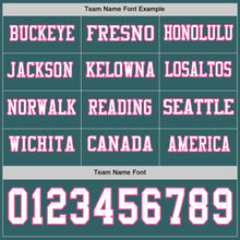 Charger l&#39;image dans la galerie, Custom Midnight Green White-Pink Long Sleeve Authentic Football Jersey
