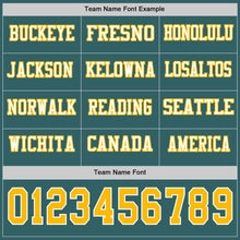 Charger l&#39;image dans la galerie, Custom Midnight Green Gold-White Long Sleeve Authentic Football Jersey
