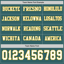Charger l&#39;image dans la galerie, Custom Midnight Green White-Gold Long Sleeve Authentic Football Jersey
