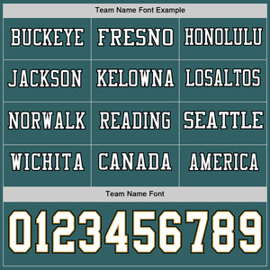 Custom Midnight Green White Old Gold-Black Long Sleeve Authentic Football Jersey